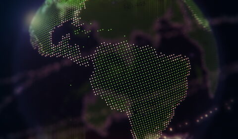 Digital World With Africa Perspectiva, Internet of Things and Big Data Concept. The Image was made in computer graphics and some details in photoshop.